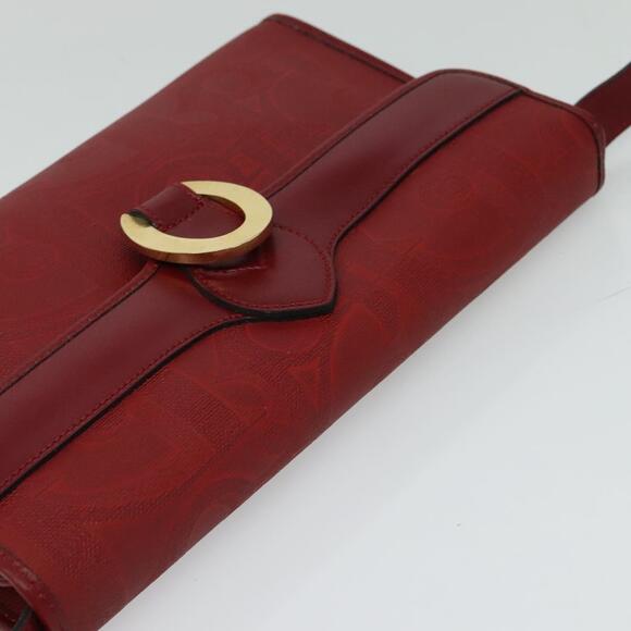 DIOR Trotter Canvas Shoulder Bag Red Gold - Picture 6 of 12